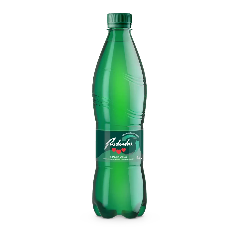 Radenska, Ujë me gaz, plastikë, 0,5 L