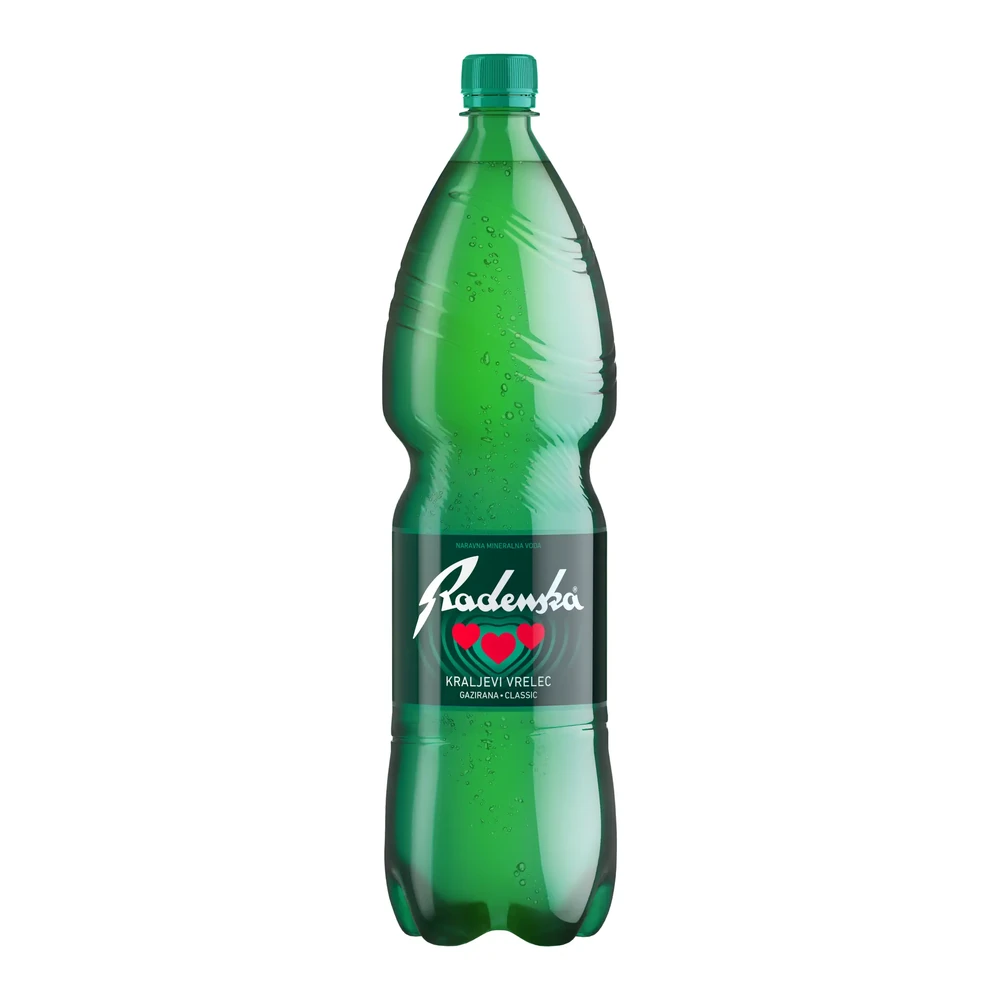 Radenska, Ujë me gaz, plastikë, 1,5 L
